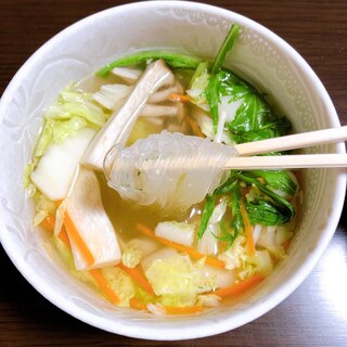 電子レンジで簡単！！野菜春雨スープ